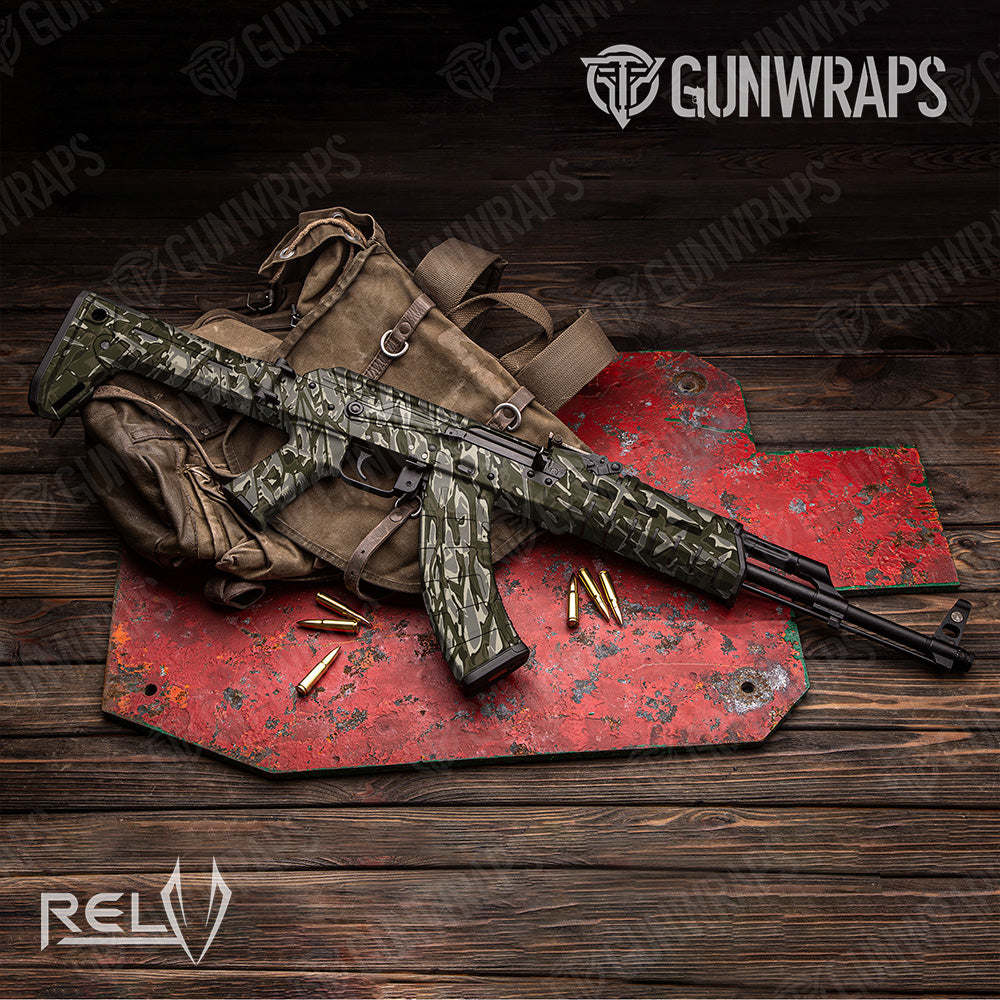 AK 47 X3 RELV Dynohyde Camo Gun Skin Vinyl Wrap