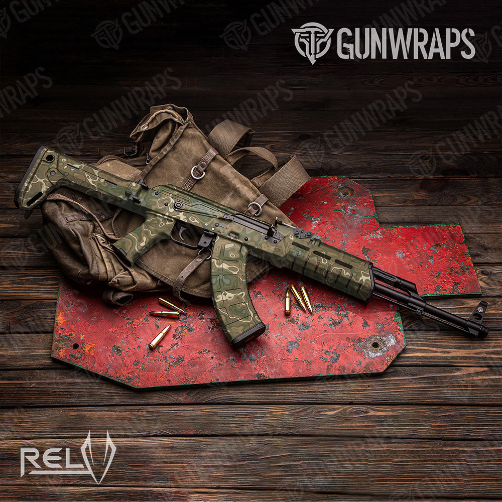 AK 47 X3 RELV Moab Camo Gun Skin Vinyl Wrap