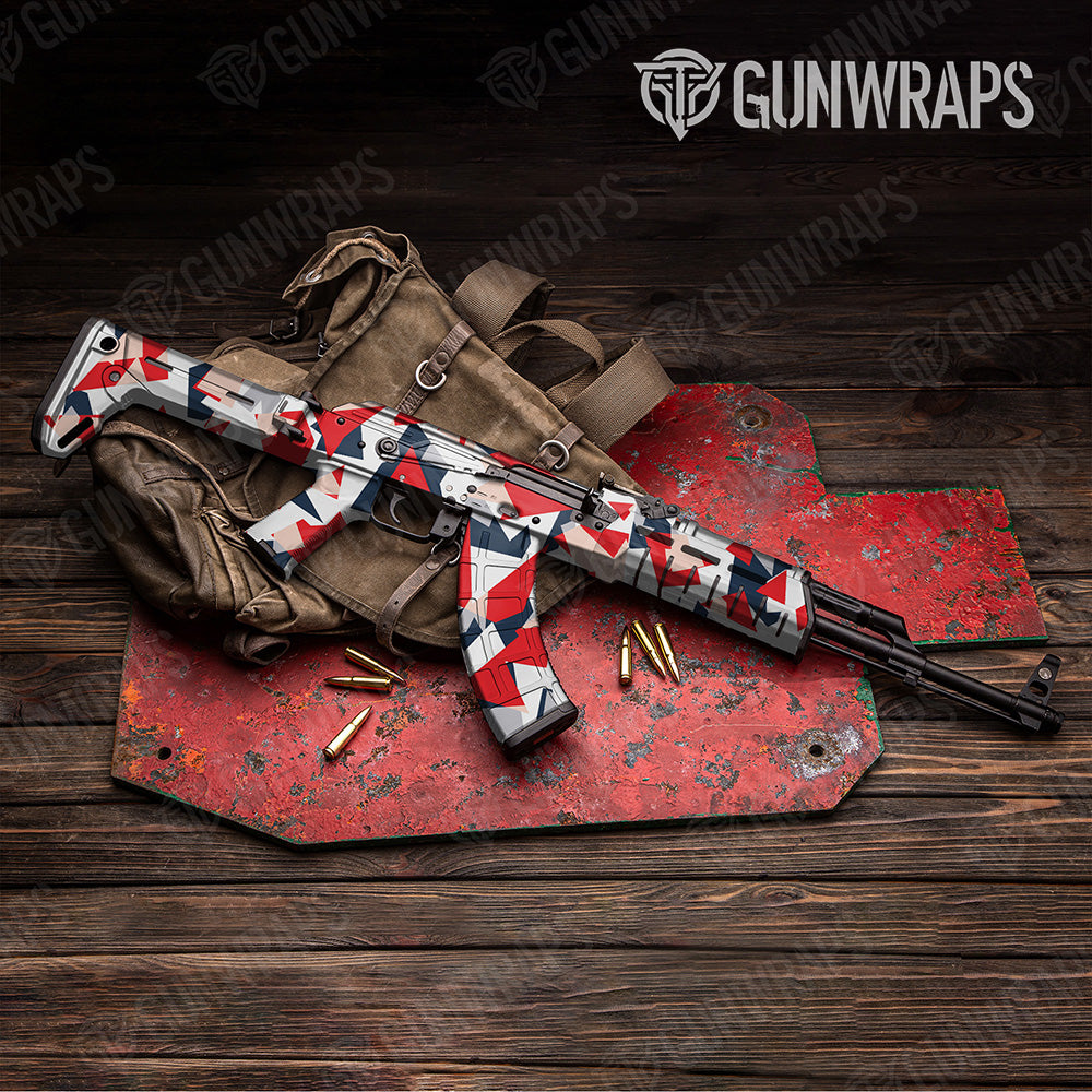 AK 47 Shattered America Camo Gun Skin Vinyl Wrap