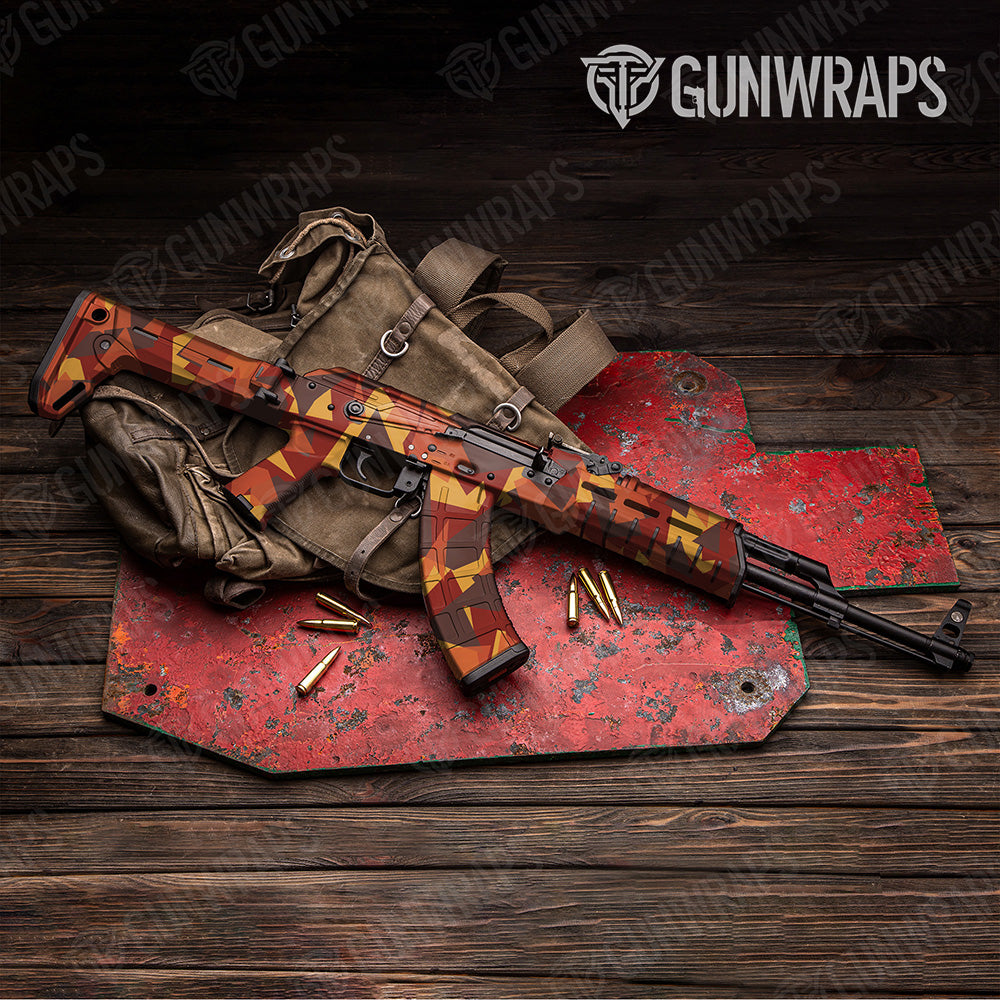 AK 47 Shattered Autumn Camo Gun Skin Vinyl Wrap