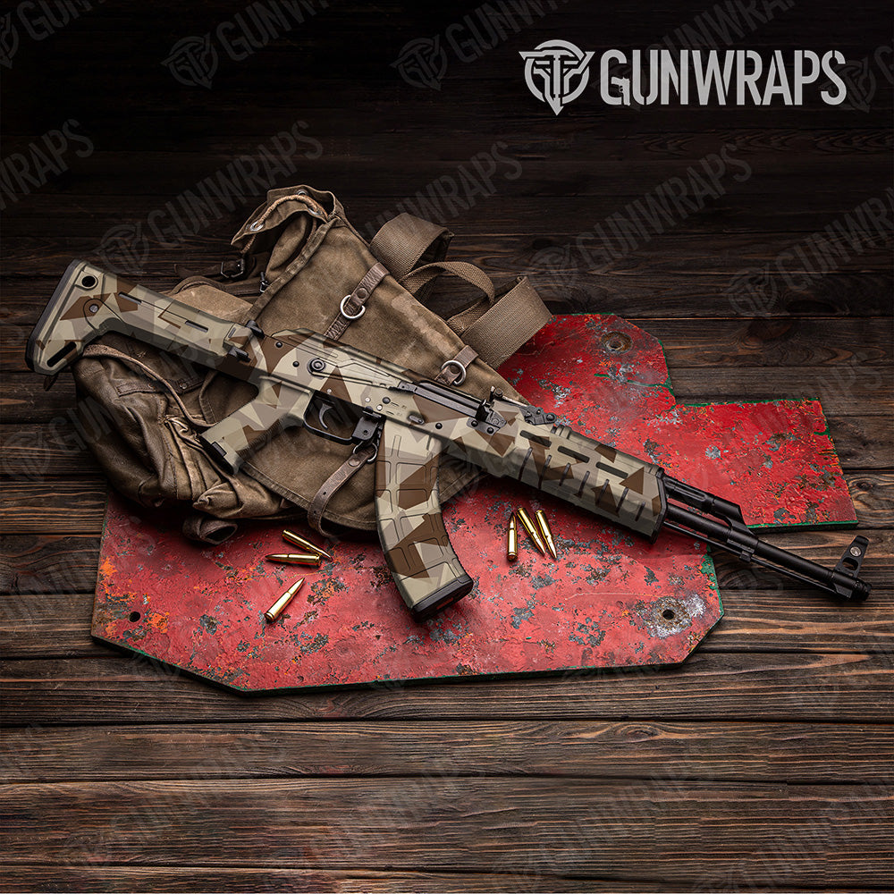 AK 47 Shattered Desert Camo Gun Skin Vinyl Wrap