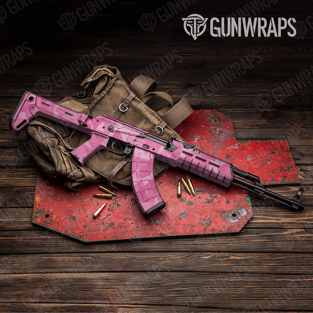 AK 47 Shattered Elite Pink Camo Gun Skin Vinyl Wrap