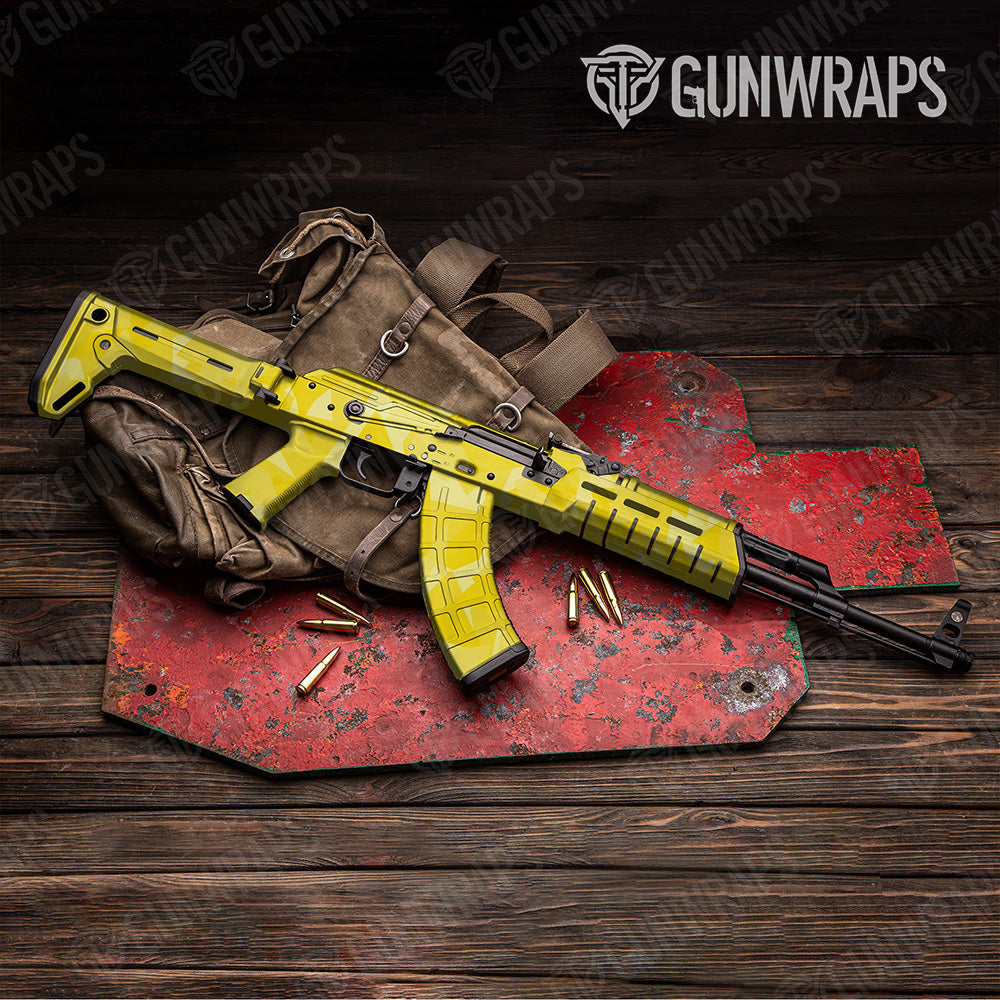 AK 47 Shattered Elite Yellow Camo Gun Skin Vinyl Wrap