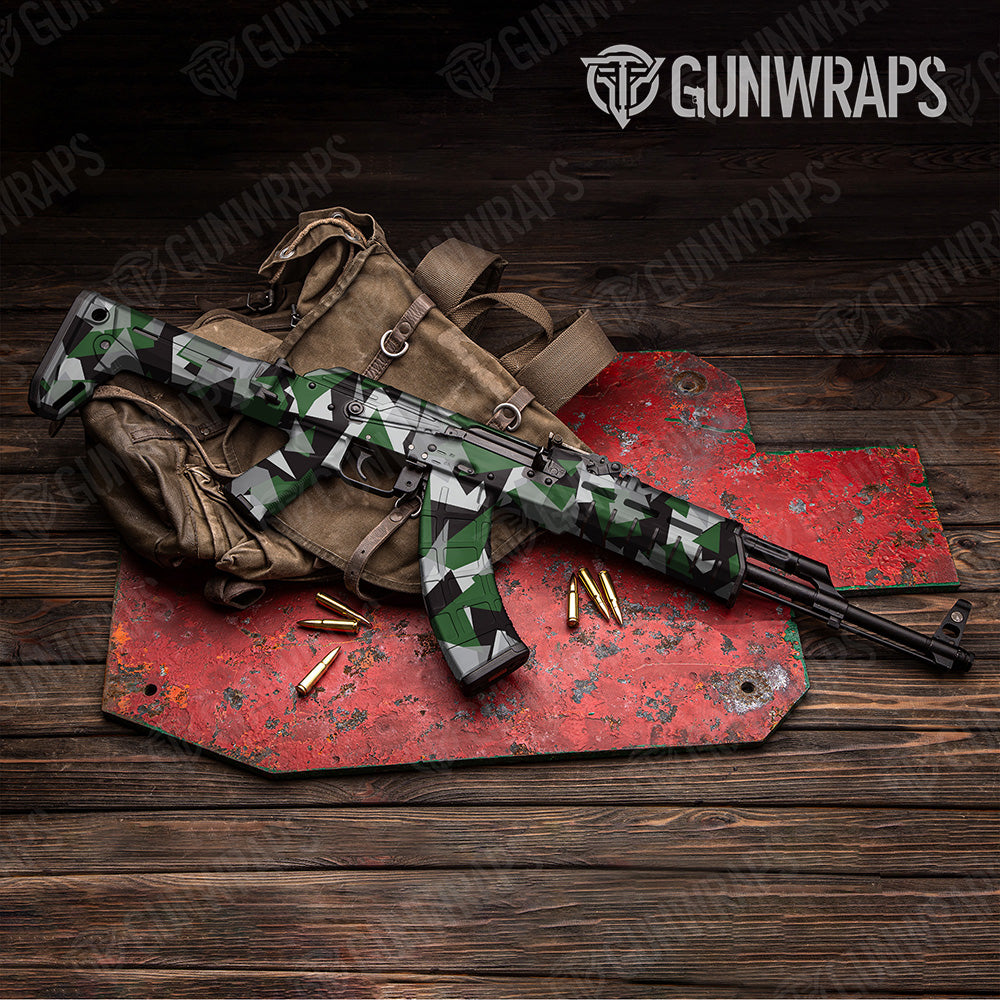 AK 47 Shattered Green Tiger Camo Gun Skin Vinyl Wrap