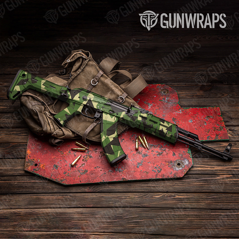 AK 47 Shattered Jungle Camo Gun Skin Vinyl Wrap