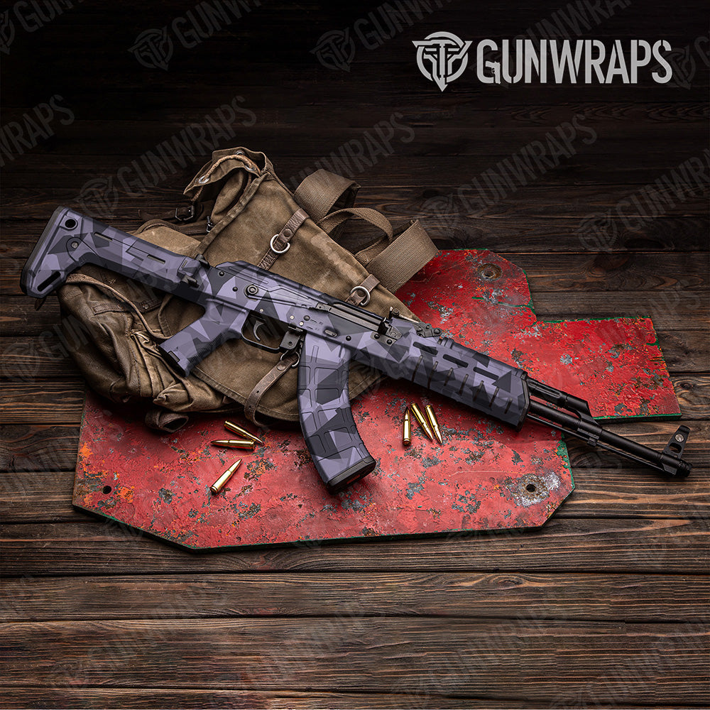 AK 47 Shattered Lilac Camo Gun Skin Vinyl Wrap