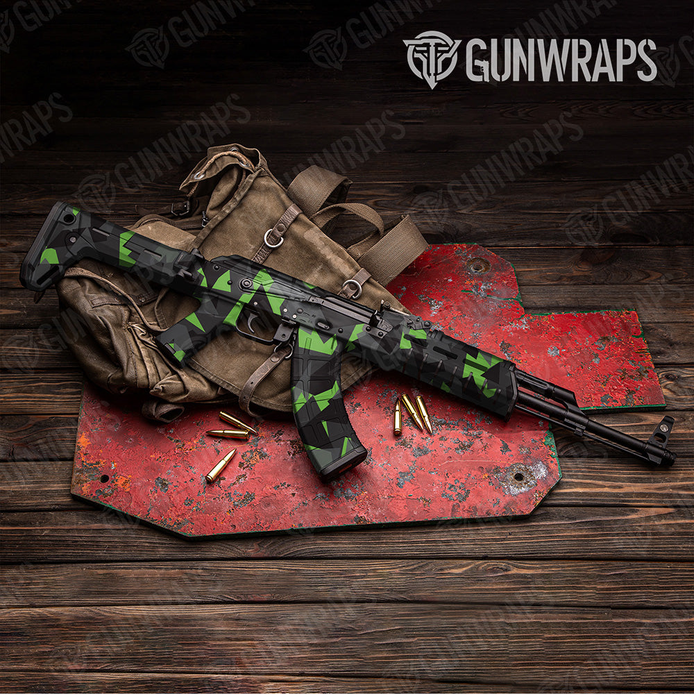 AK 47 Shattered Metro Green Camo Gun Skin Vinyl Wrap