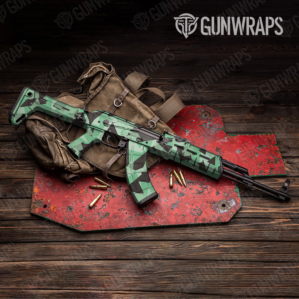 AK 47 Shattered Mint Chocolate Chip Camo Gun Skin Vinyl Wrap