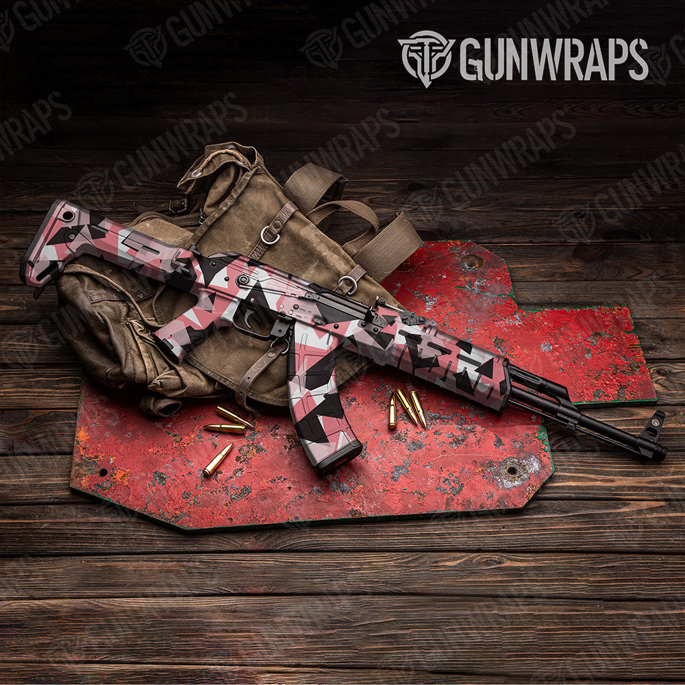 AK 47 Shattered Pink Camo Gun Skin Vinyl Wrap