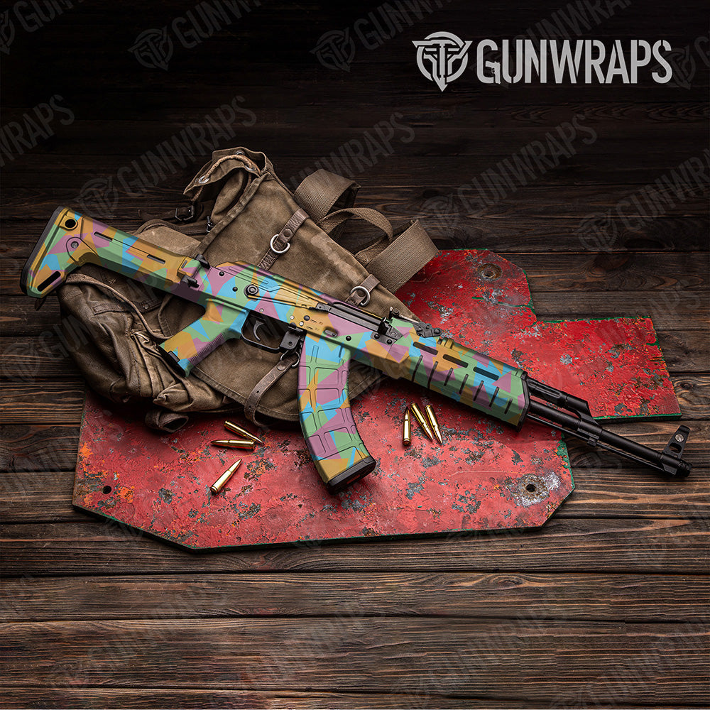 AK 47 Shattered Sherbert Camo Gun Skin Vinyl Wrap