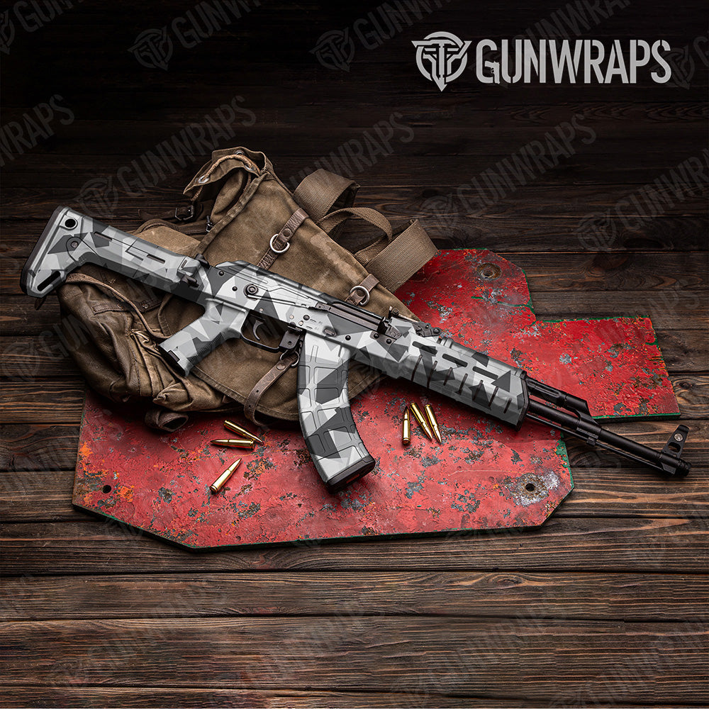 AK 47 Shattered Snow Camo Gun Skin Vinyl Wrap