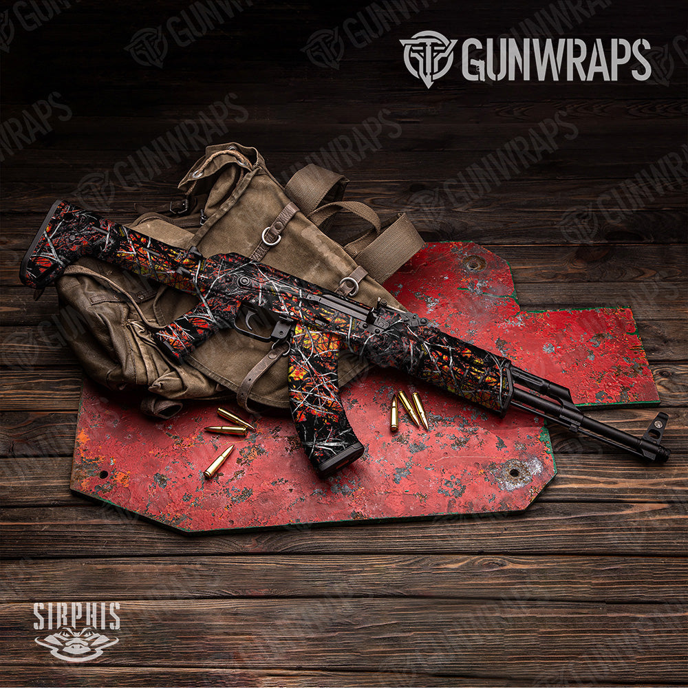 AK 47 Sirphis Wildfire Camo Gun Skin Vinyl Wrap