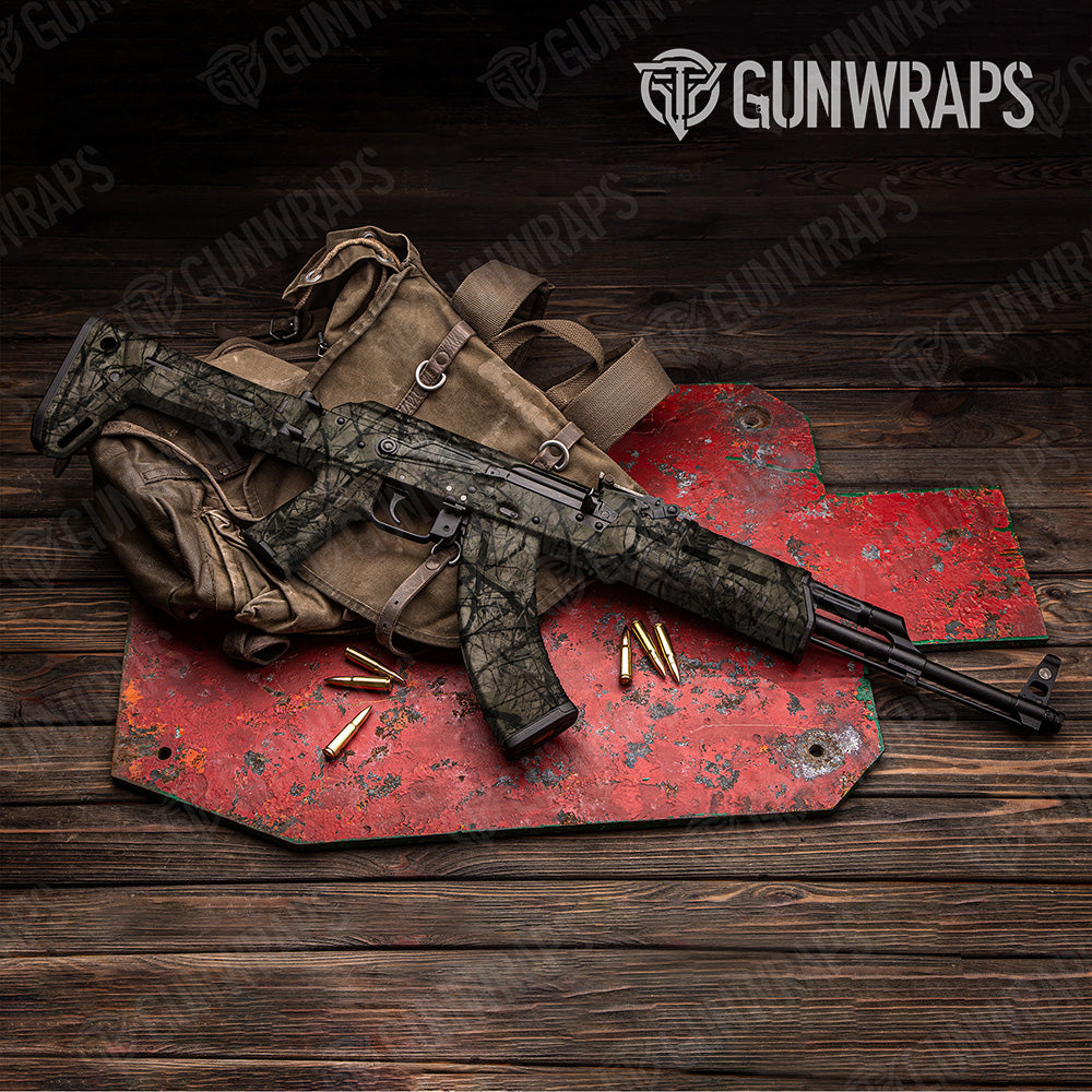 AK 47 Substrate Shrub Stalker Camo Gun Skin Vinyl Wrap