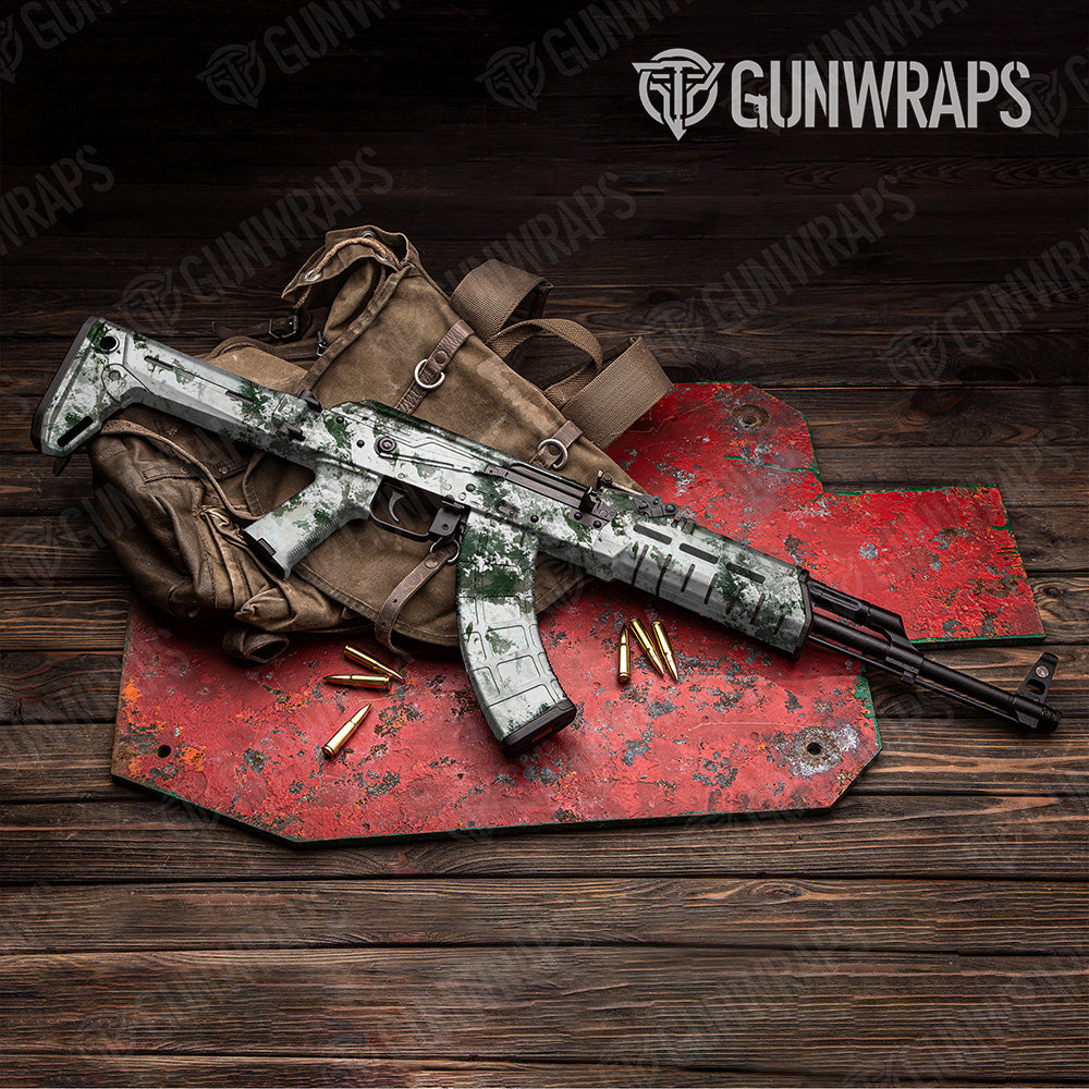 AK 47 Substrate Snow Spruce Camo Gun Skin Vinyl Wrap