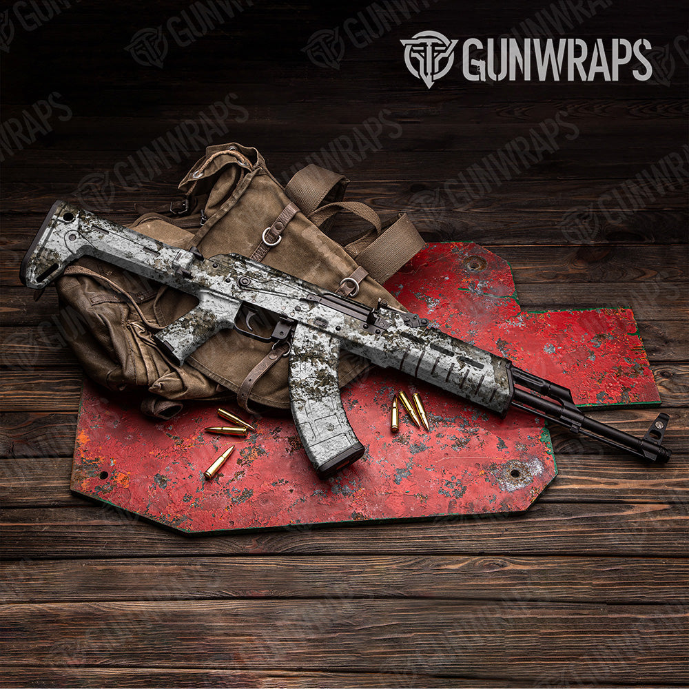 AK 47 Substrate Snowfall Camo Gun Skin Vinyl Wrap