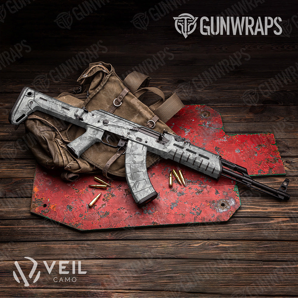 AK 47 Veil Stoke Whiteout Camo Gun Skin Vinyl Wrap