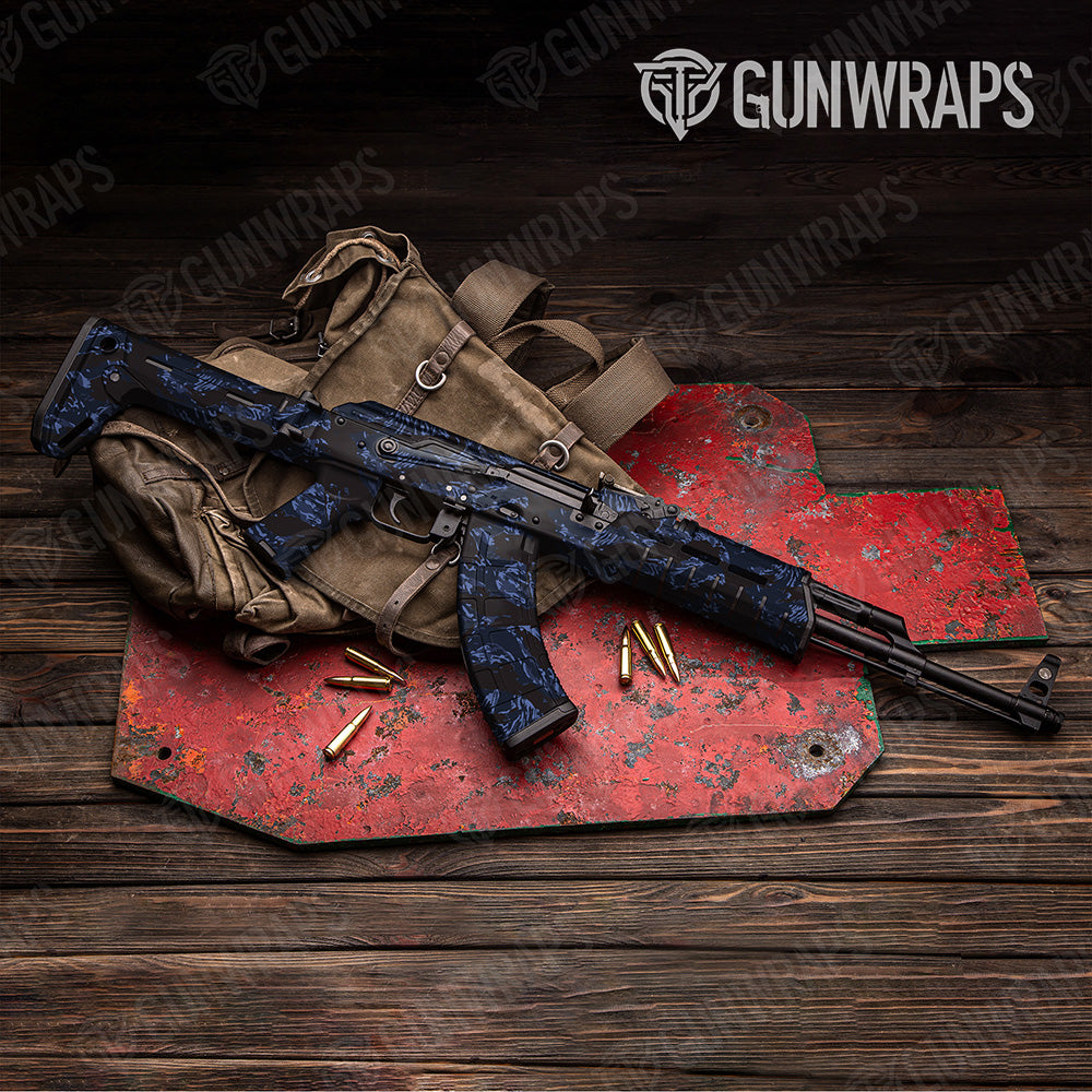 AK 47 Vietnam Tiger Stripe Blue Midnight Camo Gun Skin Vinyl Wrap