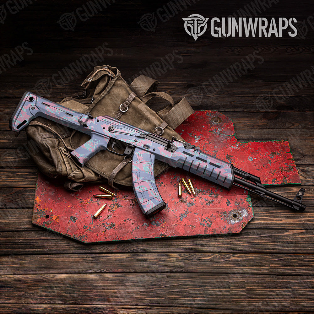 AK 47 Vietnam Tiger Stripe Cotton Candy Camo Gun Skin Vinyl Wrap