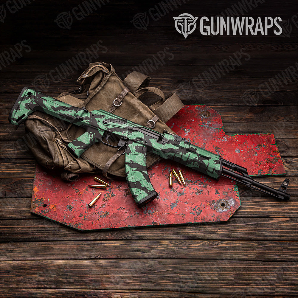 AK 47 Vietnam Tiger Stripe Mint Chocolate Chip Camo Gun Skin Vinyl Wrap