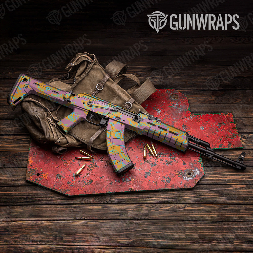 AK 47 Vietnam Tiger Stripe Sherbert Camo Gun Skin Vinyl Wrap