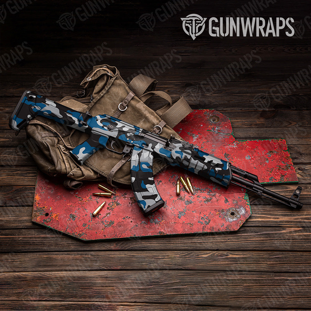 AK 47 Classic XL Blue Tiger Camo Gun Skin Vinyl Wrap