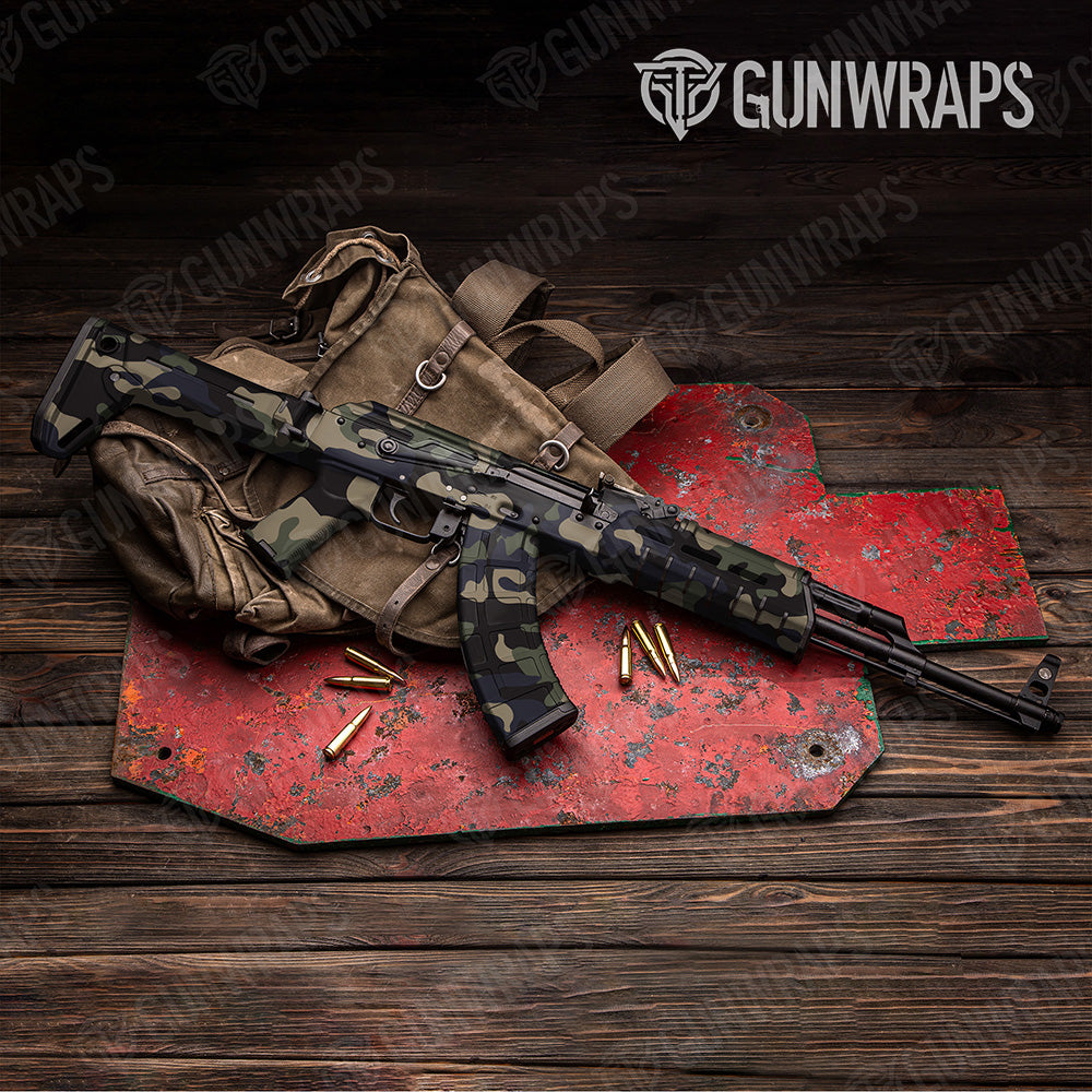 AK 47 Classic XL Militant Blue Camo Gun Skin Vinyl Wrap