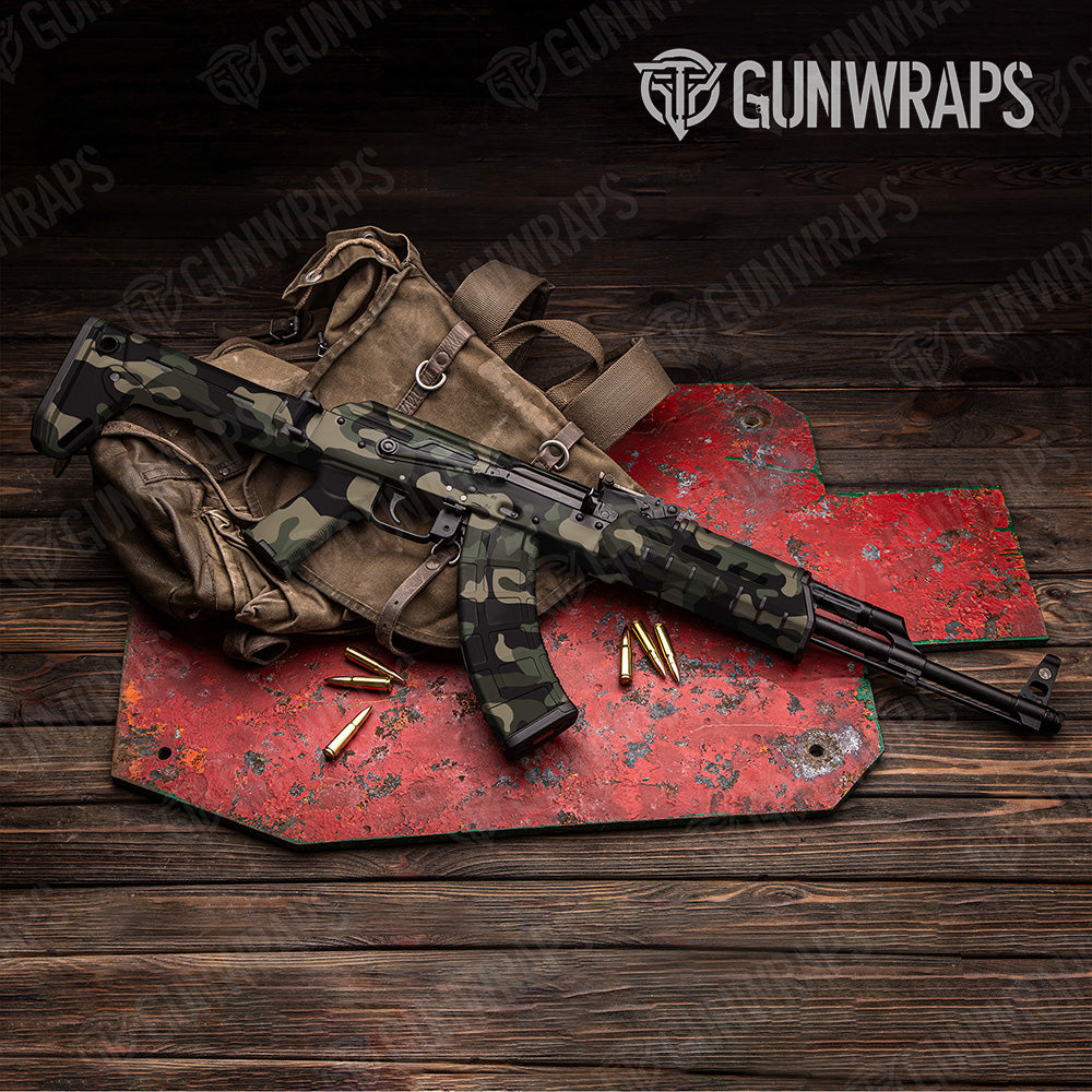 AK 47 Classic XL Militant Green Camo Gun Skin Vinyl Wrap