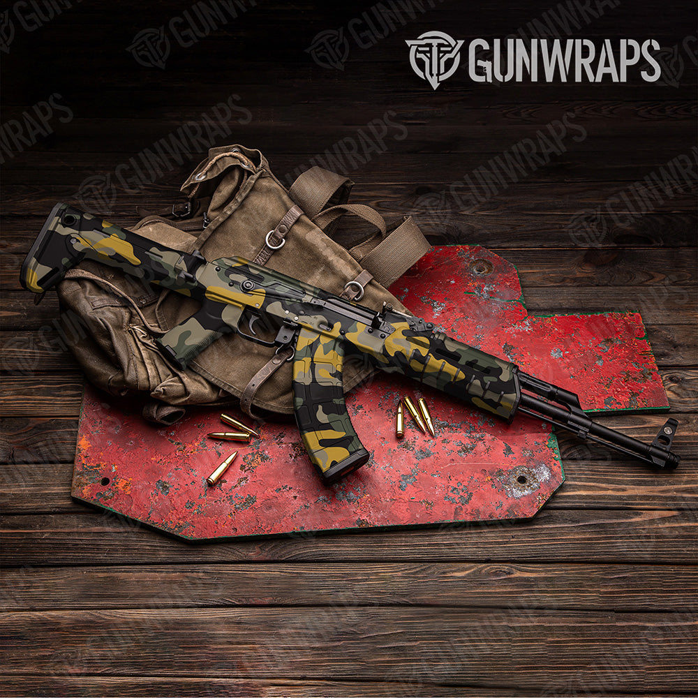 AK 47 Classic XL Militant Yellow Camo Gun Skin Vinyl Wrap