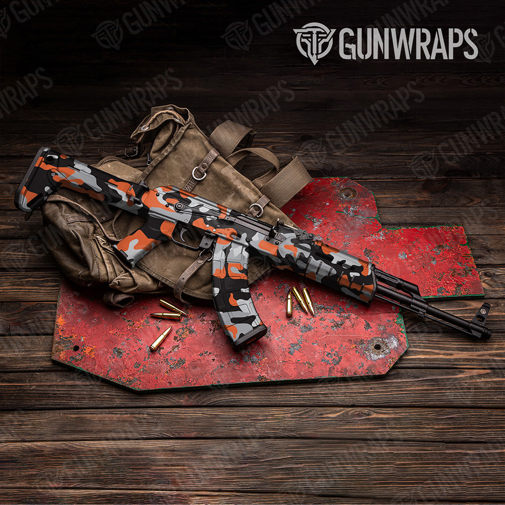 AK 47 Classic XL Orange Tiger Camo Gun Skin Vinyl Wrap