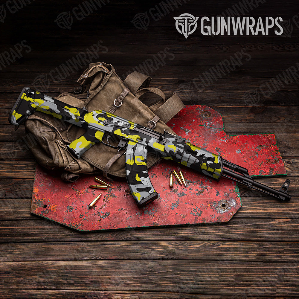 AK 47 Classic XL Yellow Tiger Camo Gun Skin Vinyl Wrap