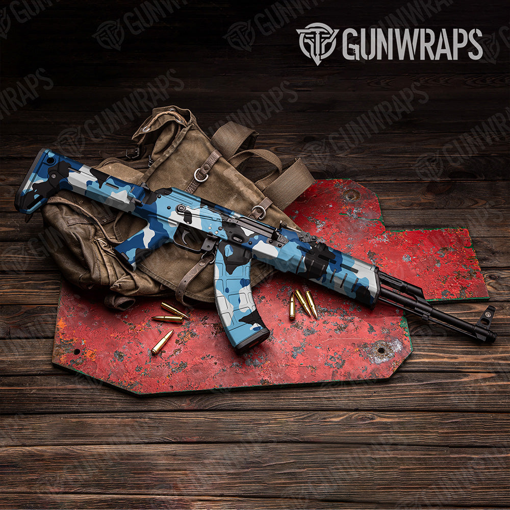 AK 47 Cumulus XL Baby Blue Camo Gun Skin Vinyl Wrap