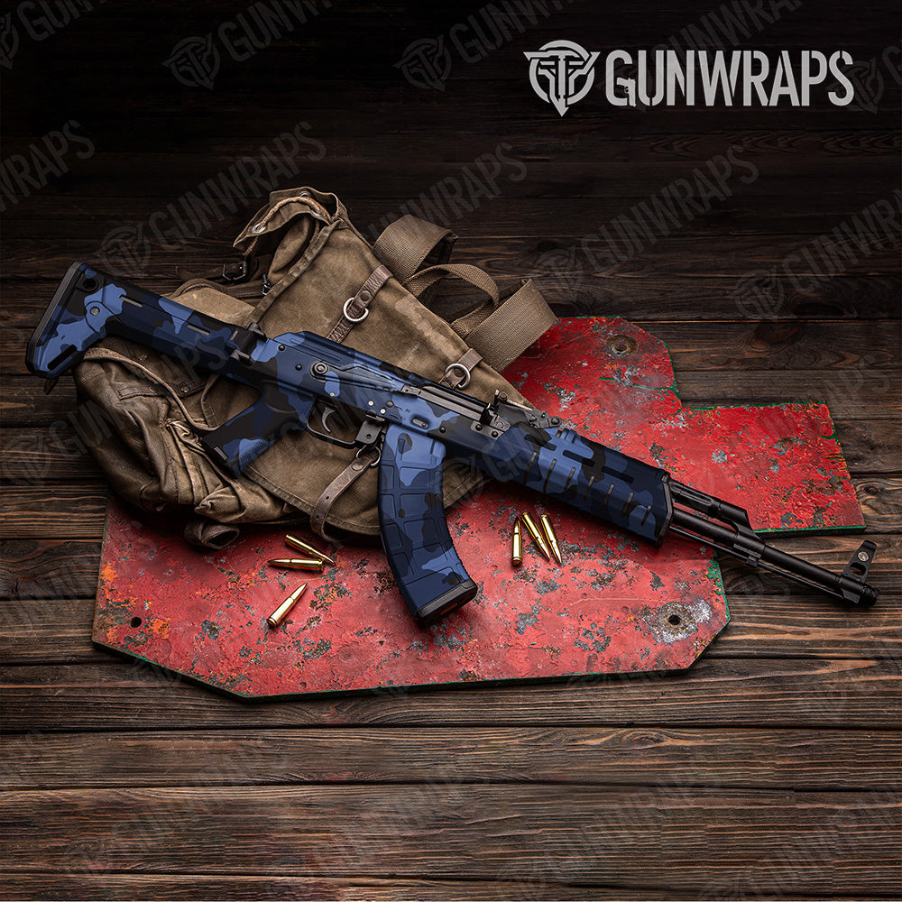 AK 47 Cumulus XL Blue Midnight Camo Gun Skin Vinyl Wrap