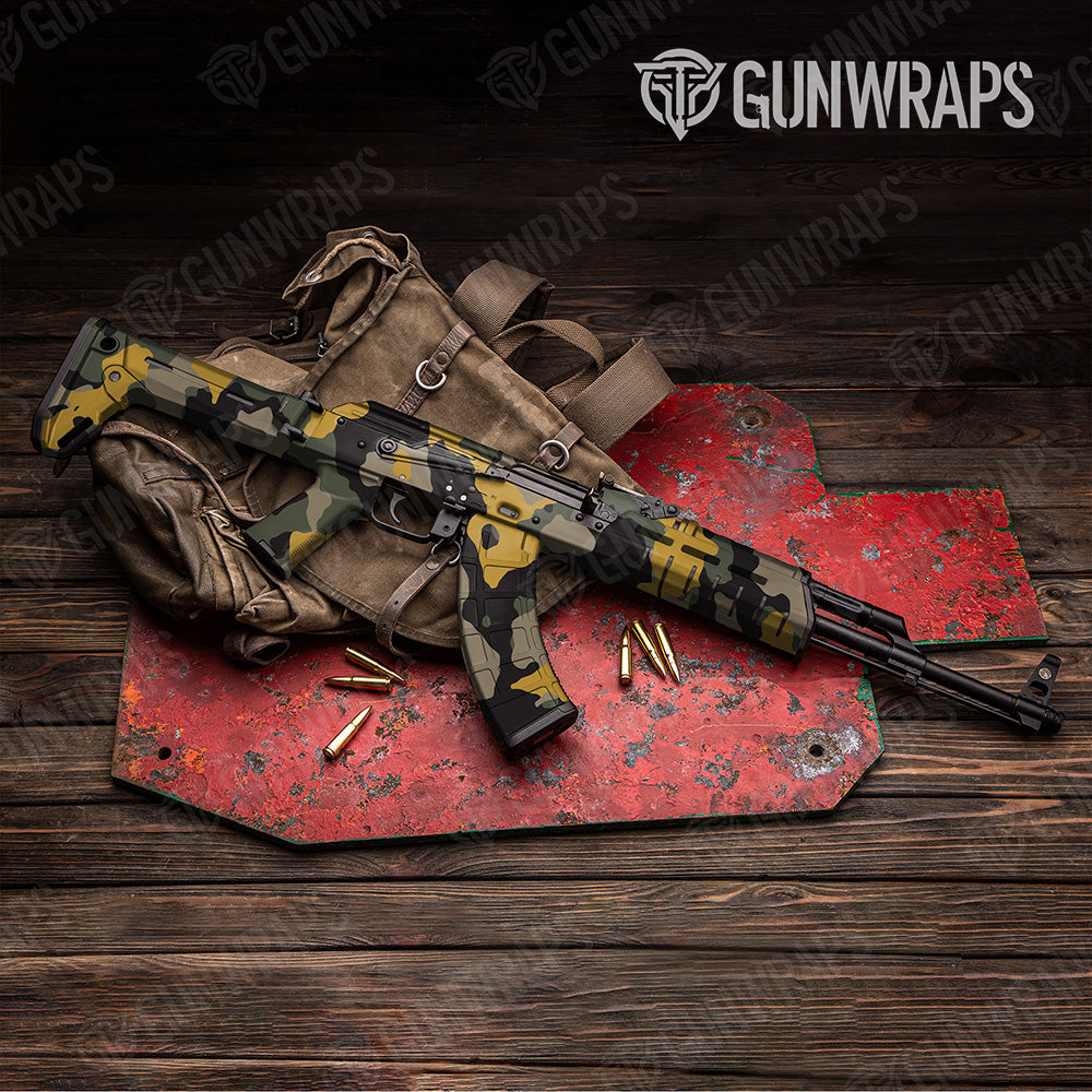 AK 47 Cumulus XL Militant Yellow Camo Gun Skin Vinyl Wrap