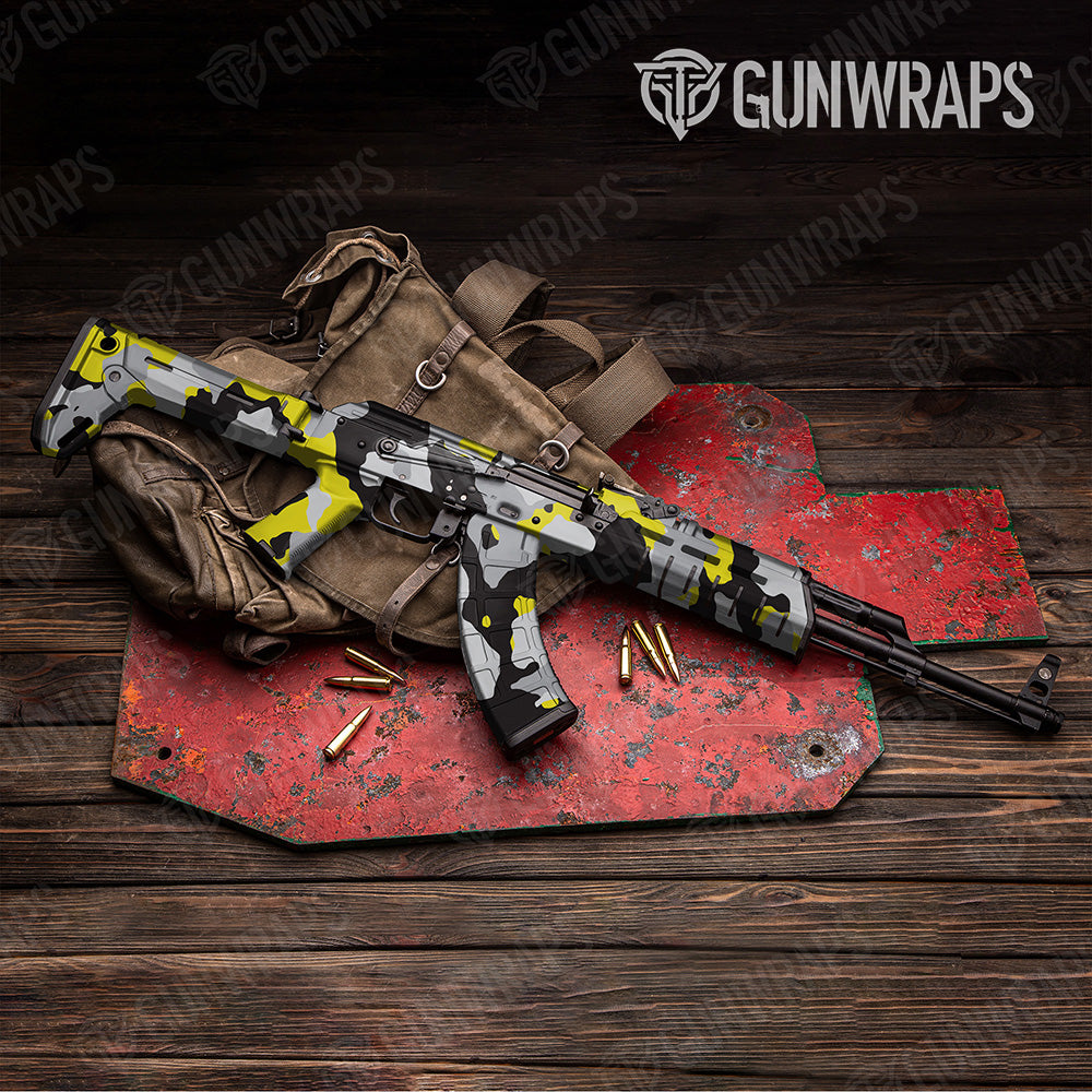 AK 47 Cumulus XL Yellow Tiger Camo Gun Skin Vinyl Wrap