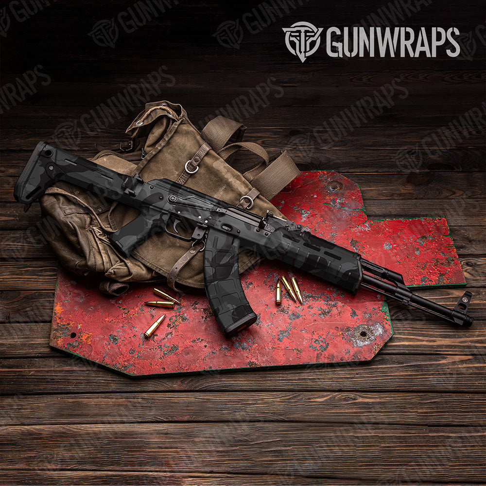 AK 47 Ragged XL Elite Black Camo Gun Skin Vinyl Wrap