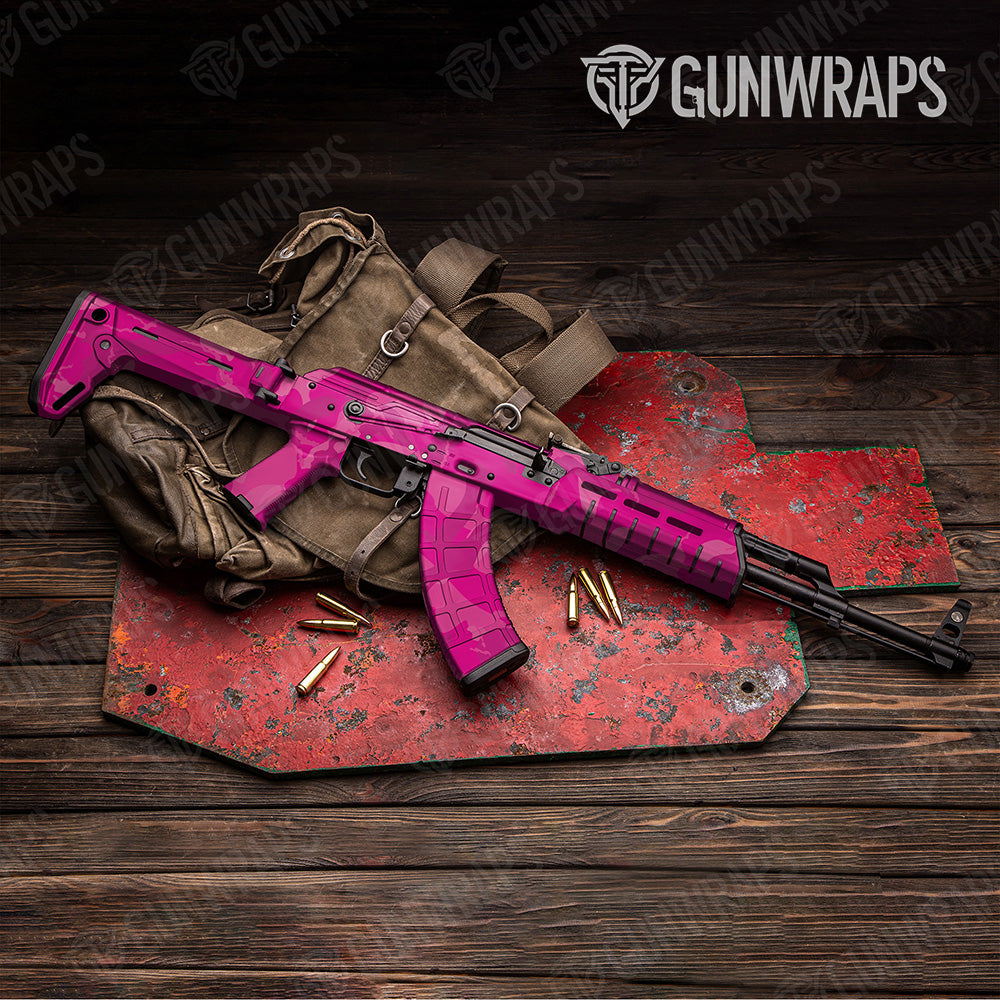 AK 47 Ragged XL Elite Magenta Camo Gun Skin Vinyl Wrap