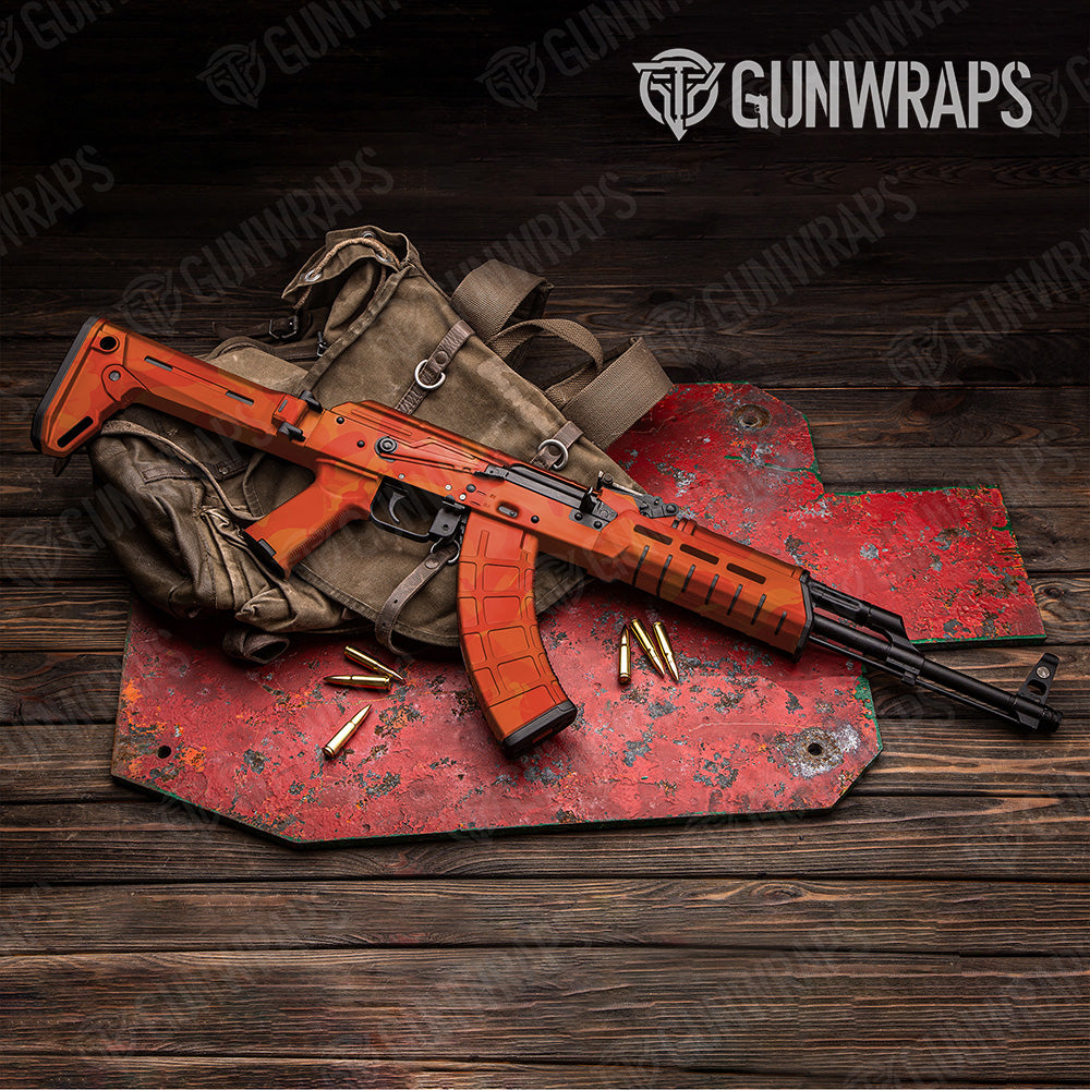 AK 47 Ragged XL Elite Orange Camo Gun Skin Vinyl Wrap