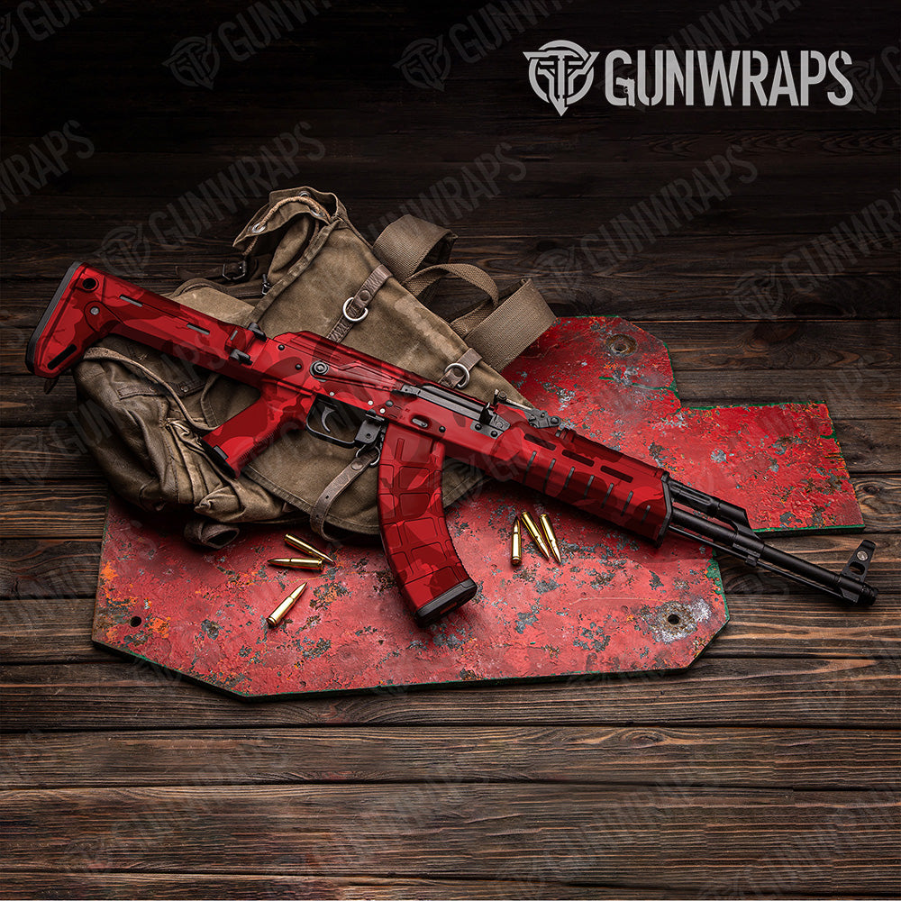 AK 47 Ragged XL Elite Red Camo Gun Skin Vinyl Wrap