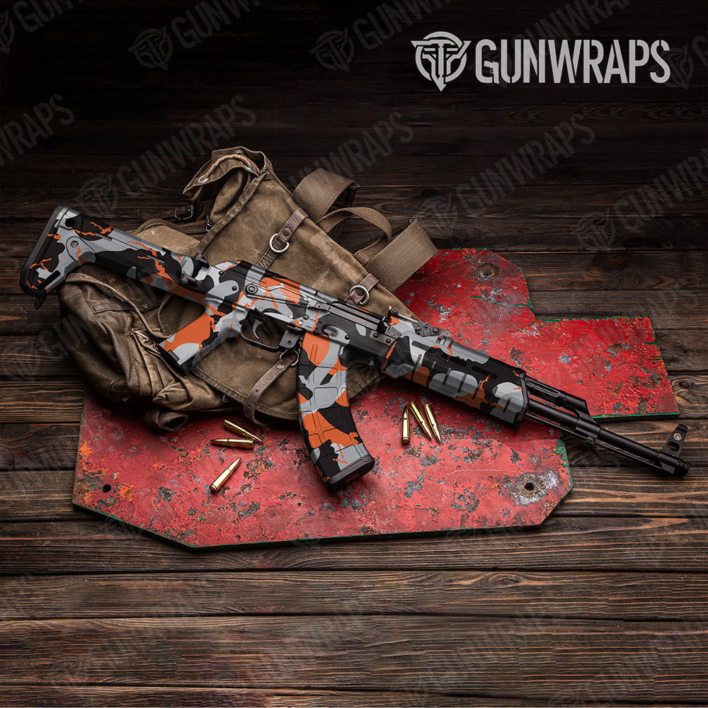 AK 47 Ragged XL Orange Tiger Camo Gun Skin Vinyl Wrap