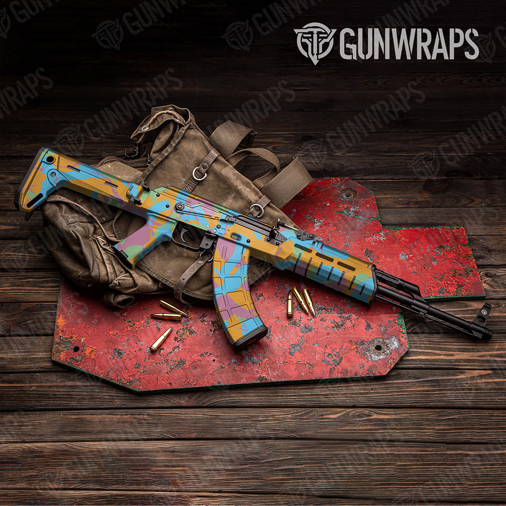 AK 47 Ragged XL Sherbert Camo Gun Skin Vinyl Wrap