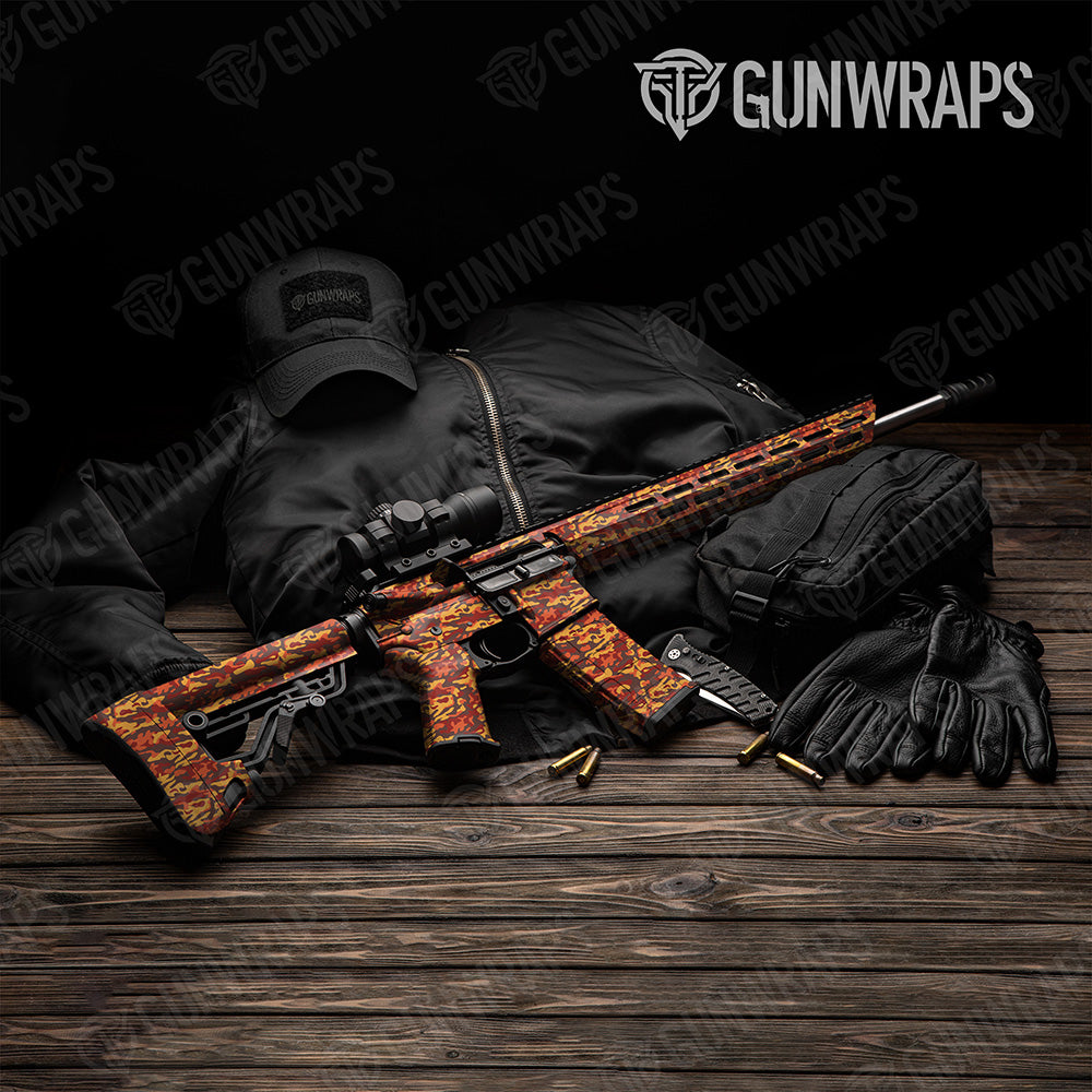 AR 15 Classic Autumn Camo Gun Skin Vinyl Wrap