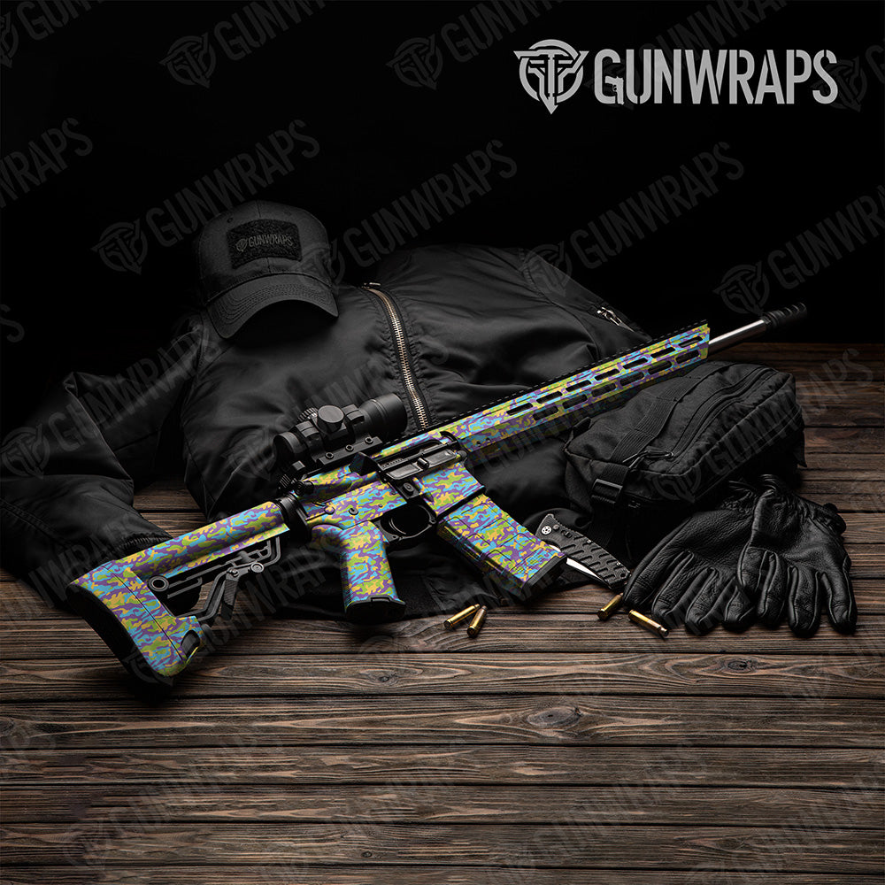 AR 15 Classic Carnival Camo Gun Skin Vinyl Wrap