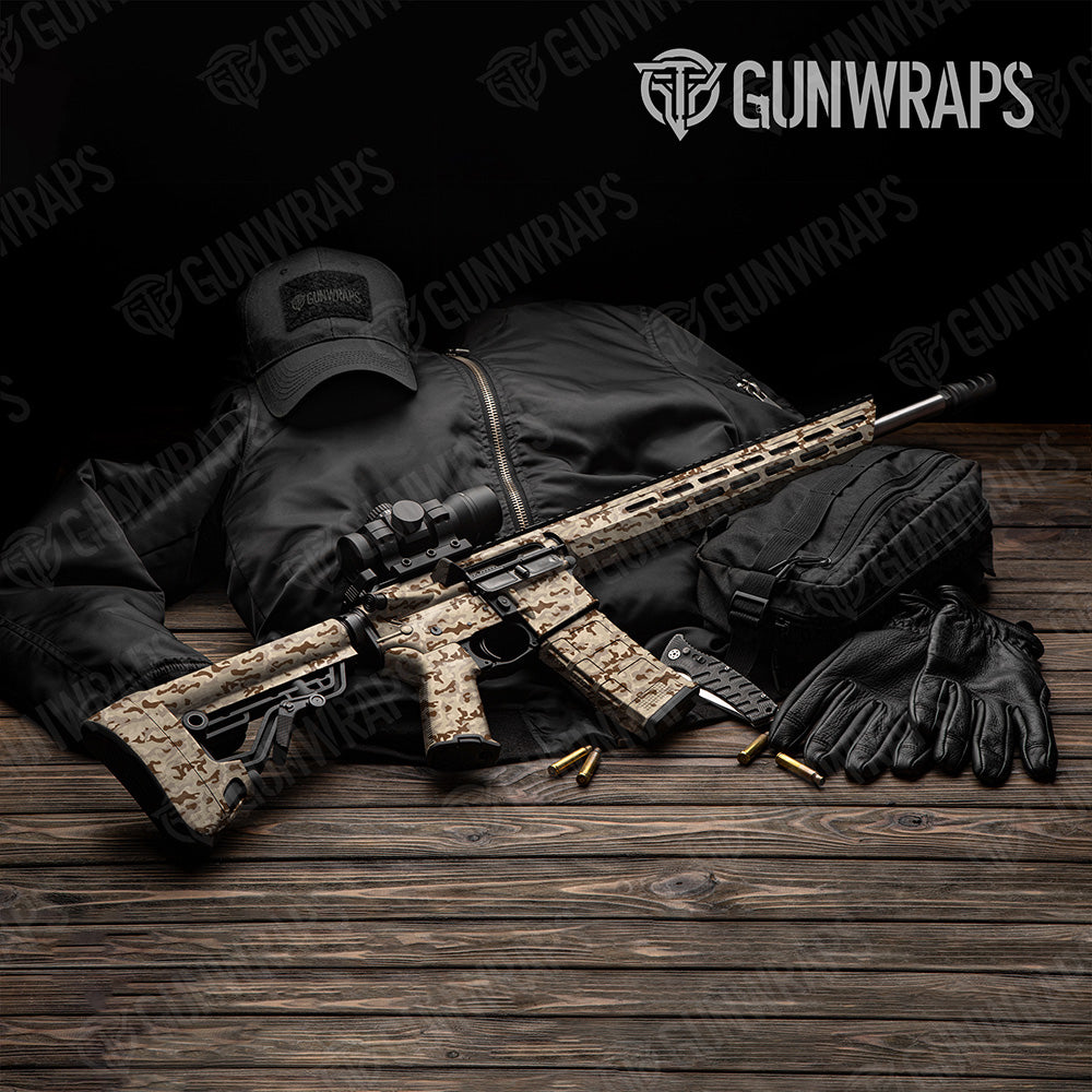 AR 15 Classic Desert Camo Gun Skin Vinyl Wrap