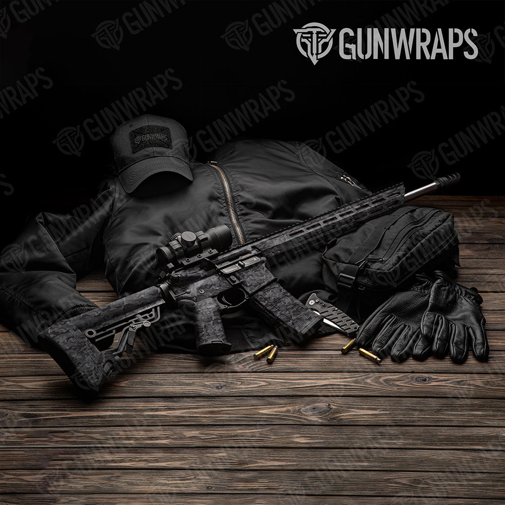 AR 15 Classic Elite Black Camo Gun Skin Vinyl Wrap