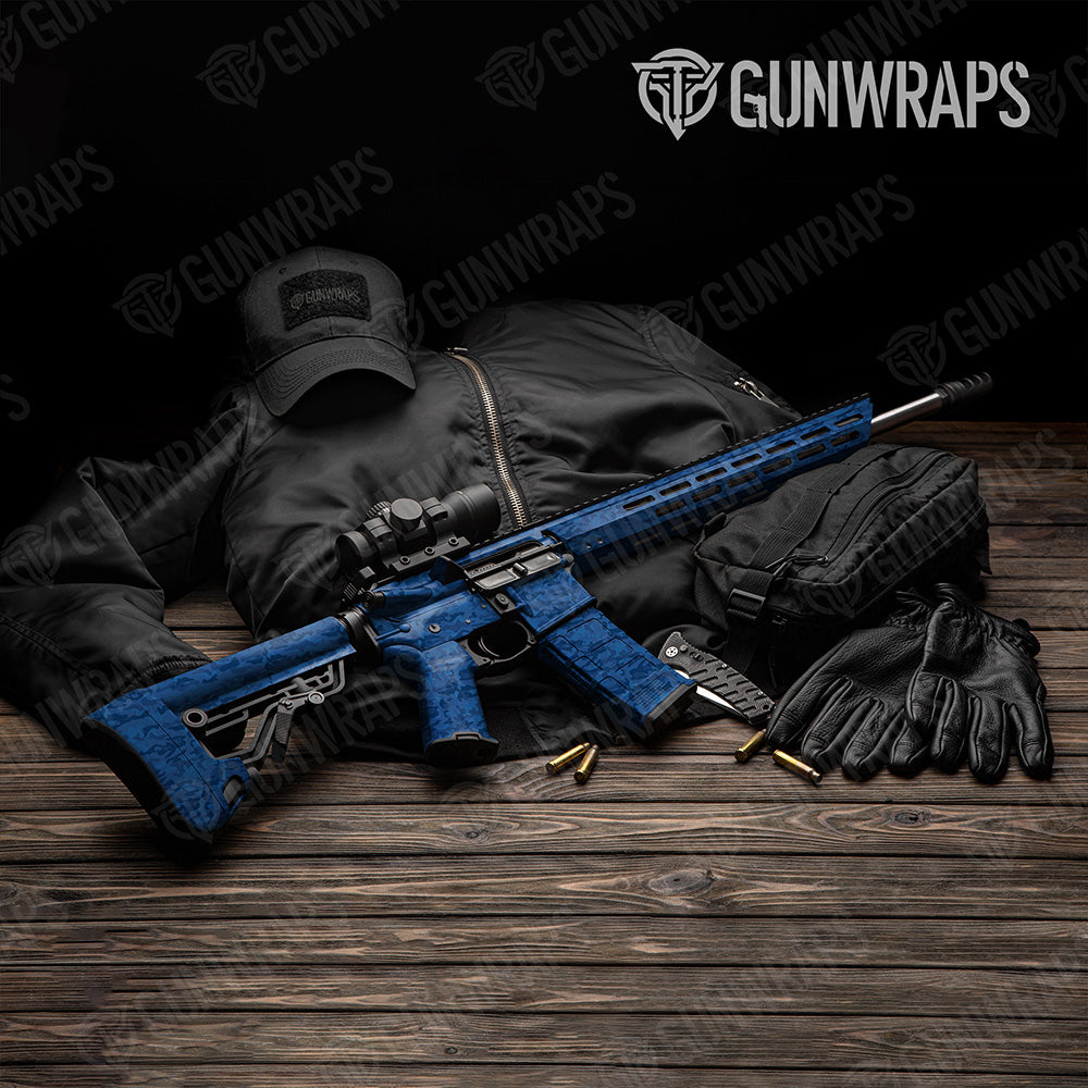 AR 15 Classic Elite Blue Camo Gun Skin Vinyl Wrap