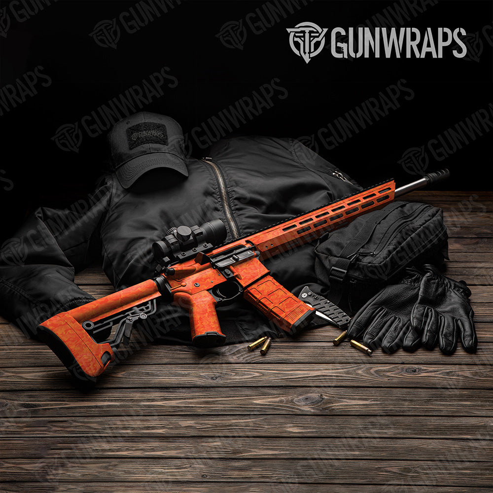 AR 15 Classic Elite Orange Camo Gun Skin Vinyl Wrap