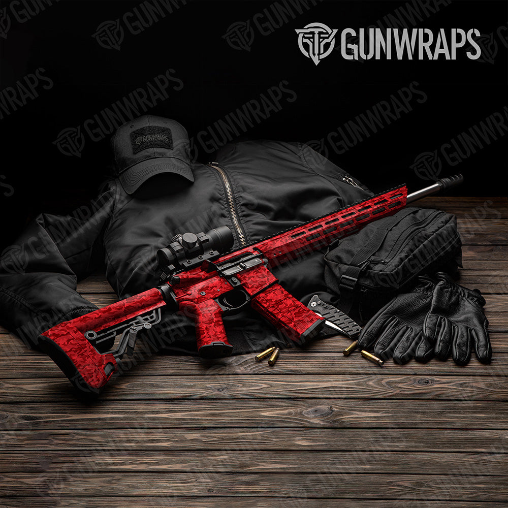 AR 15 Classic Elite Red Camo Gun Skin Vinyl Wrap