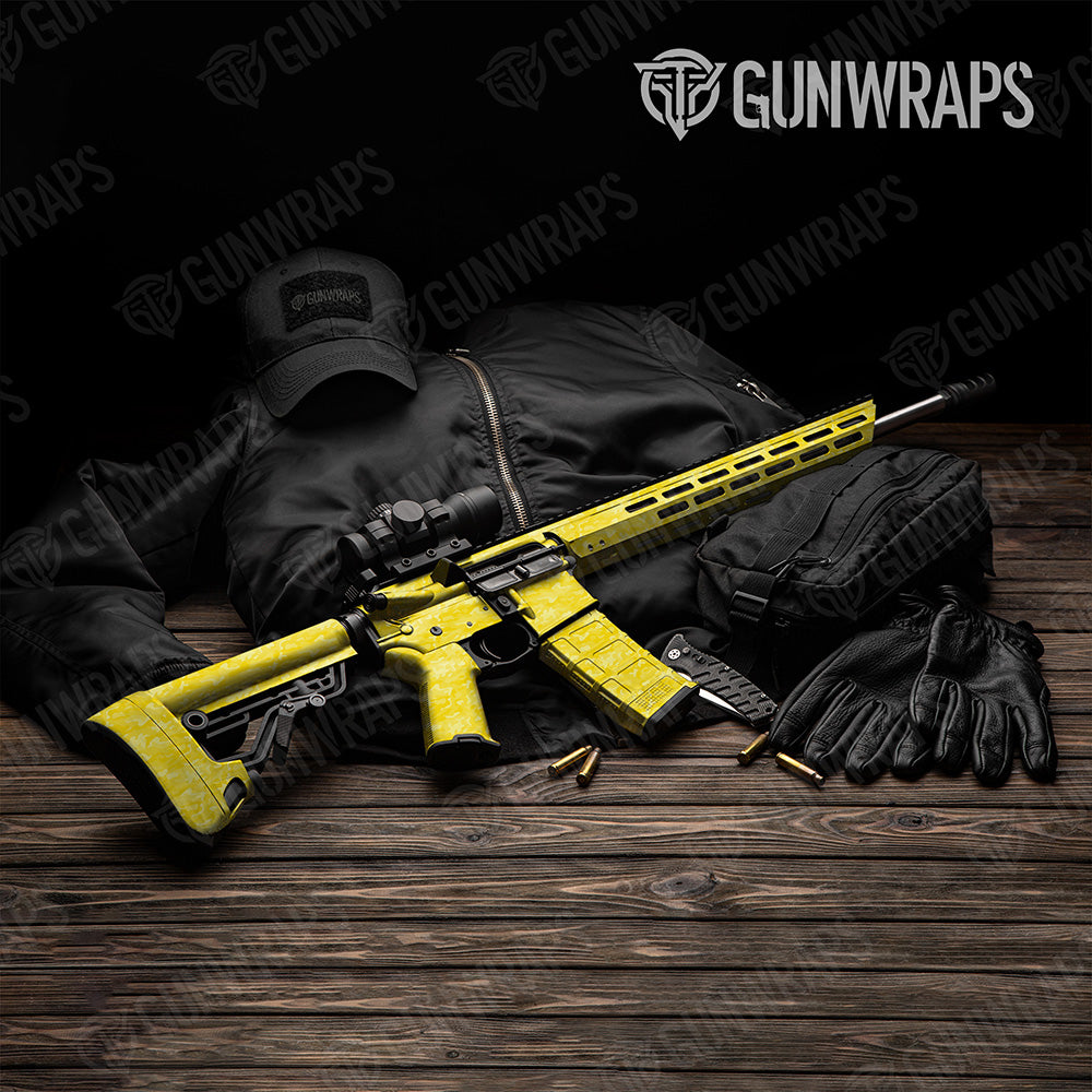 AR 15 Classic Elite Yellow Camo Gun Skin Vinyl Wrap