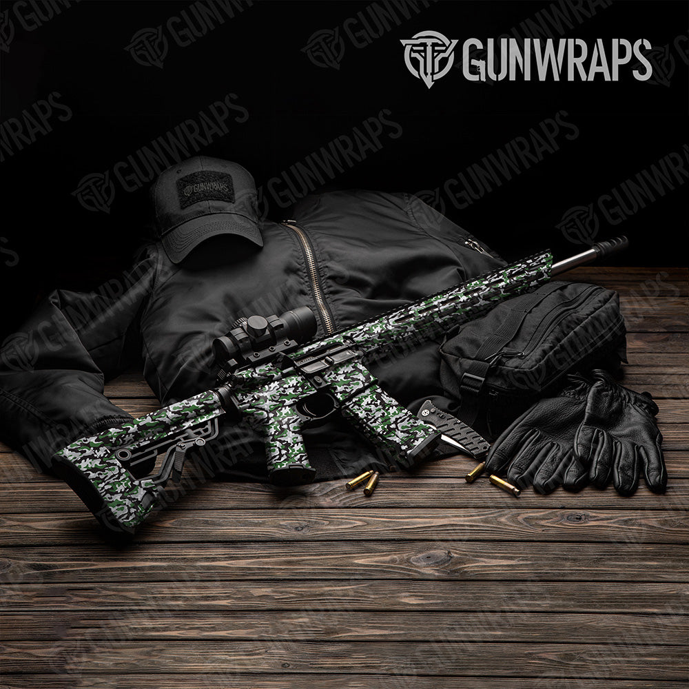 AR 15 Classic Green Tiger Camo Gun Skin Vinyl Wrap