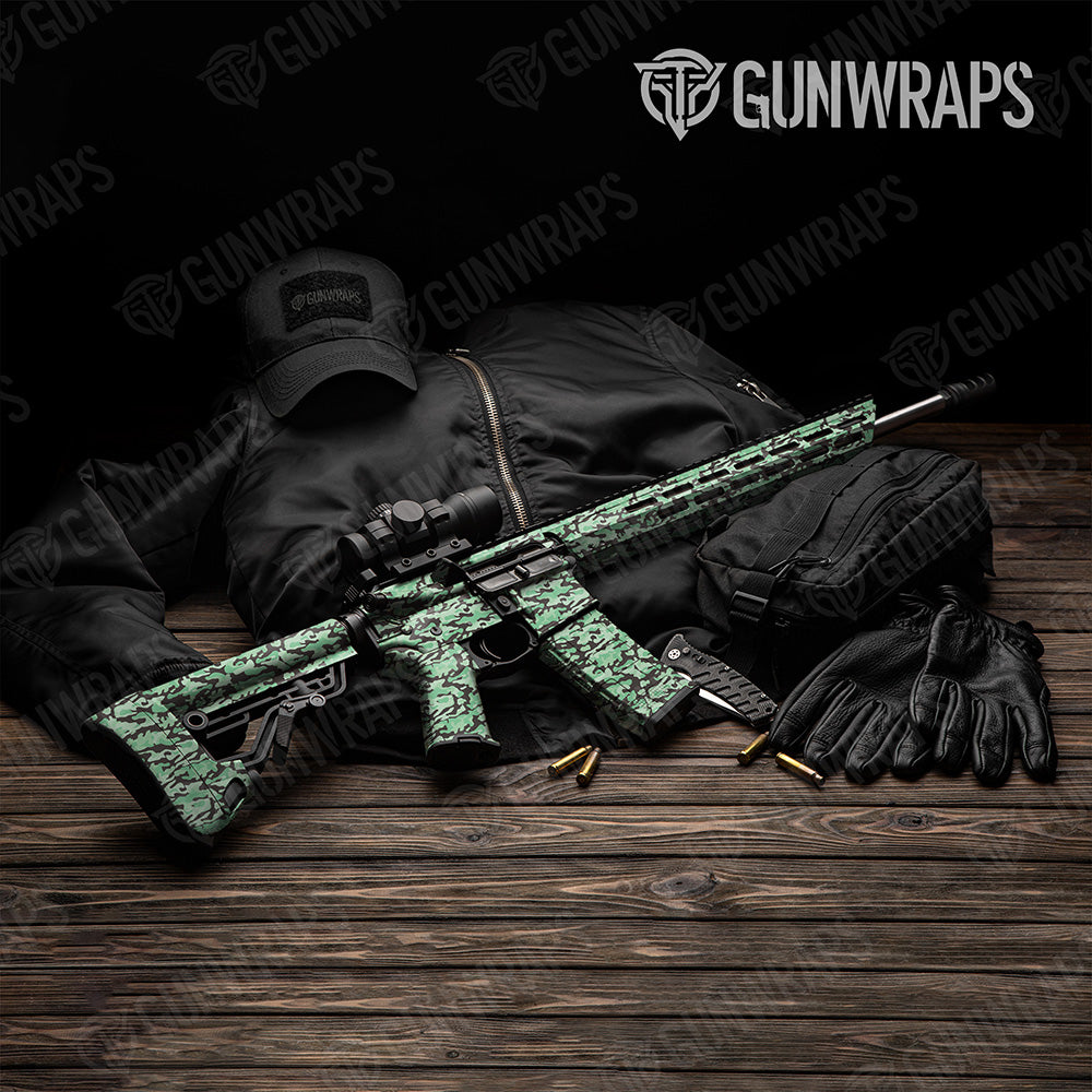 AR 15 Classic Mint Chocolate Chip Camo Gun Skin Vinyl Wrap